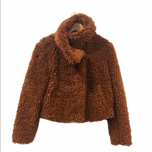 Fashion Nova Teddy Bear Jacket Brown Medium - Picture 6 of 7